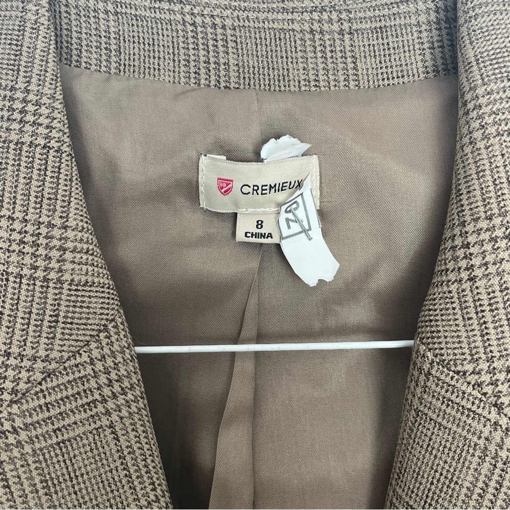 Daniel Cremieux Women's Blazer Plaid Elbow Patch Brown Preppy Tailored Cozy Sz 8 - Picture 5 of 15
